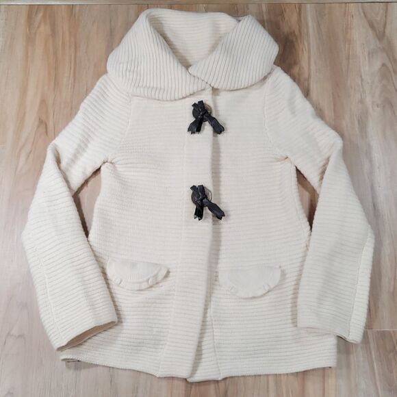 ☔️🔹️Caslon Nordstrom Cream Lamb's Wool Cowl Neck Sweater Small - Picture 1 of 11